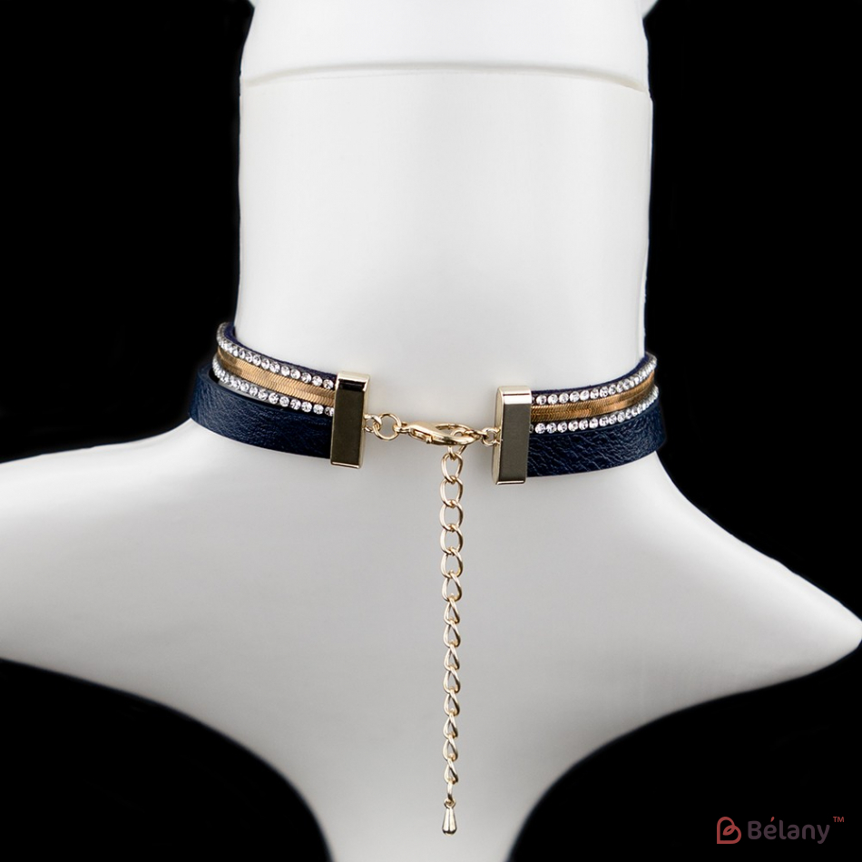 Choker "medalion De Aur" Albastru | 2