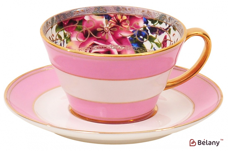 Фарфоровая чайная пара 180 мл (чашка, блюдце) " The Prince"в подарочной коробке