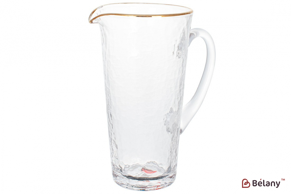 Стеклянный кувшин 1,5 л "Merida", прозрачный с золотым кантом