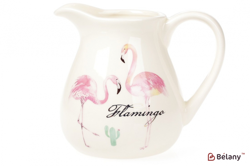 Керамический кувшин 900 мл  "Pink Flamingo", розовый