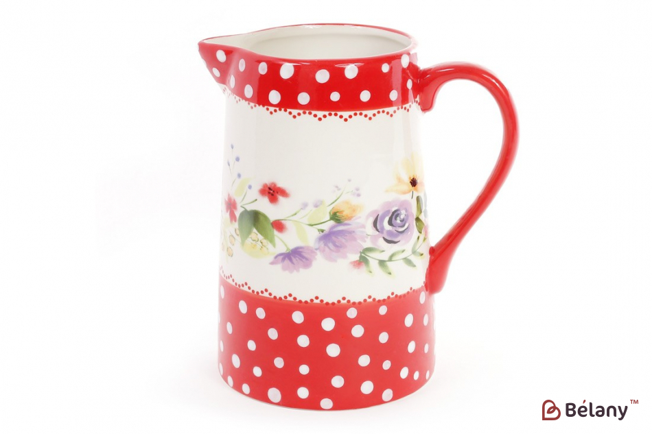 Керамический кувшин 1,3 л  "Blaumeise", белый с красным