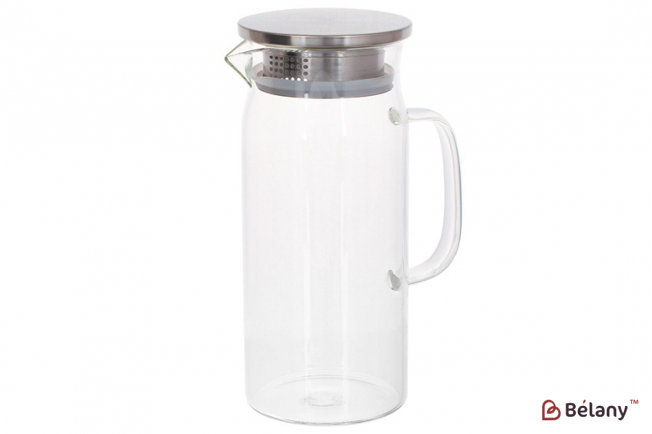 Стеклянный кувшин 1 л "Willow", прозрачный с крышкой