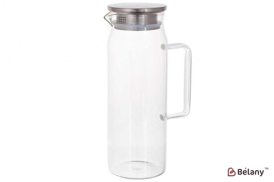 Стеклянный кувшин 1,5 л "Willow", прозрачный с крышкой