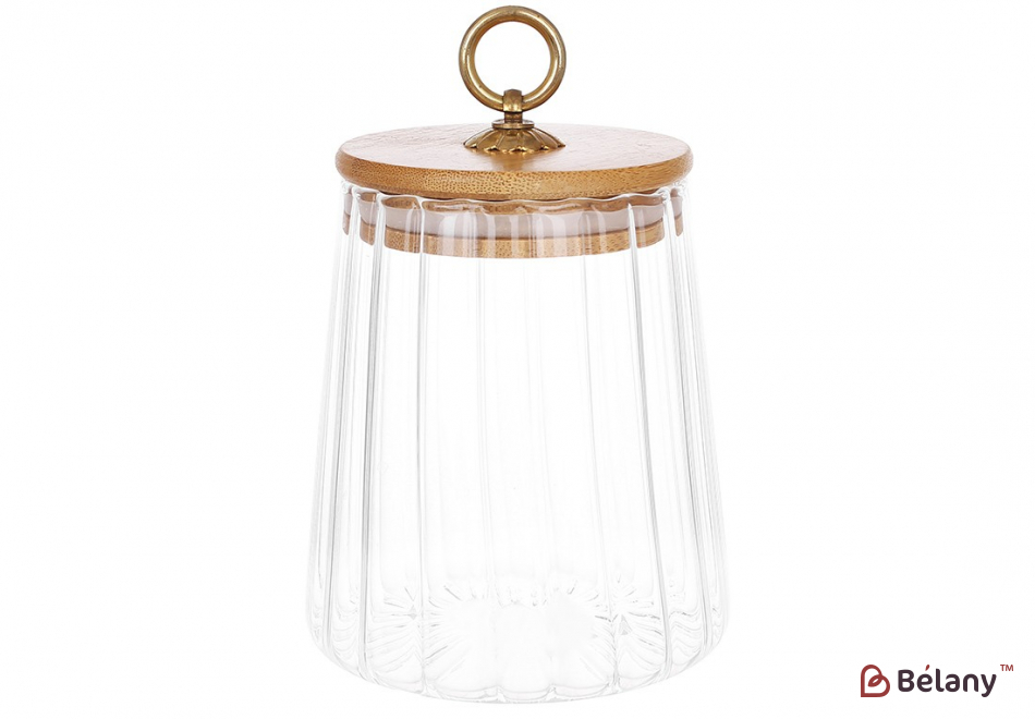 Стеклянная банка с бамбуковой крышкой "Manner " 650 мл