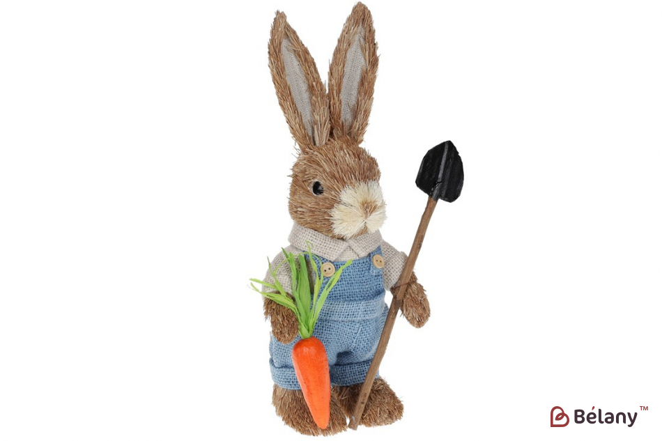 Пасхальная фигура кролик-огородник (декор) 29 см " Mr.Bunny" коричневый