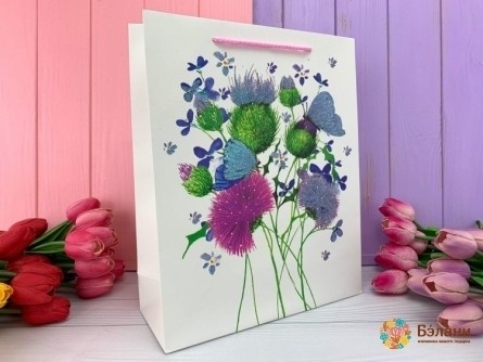 Geantă Cadou "fluturi" Stilou Roz