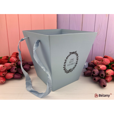 Cutie Floristică Albastră "cele Mai Bune Urări"