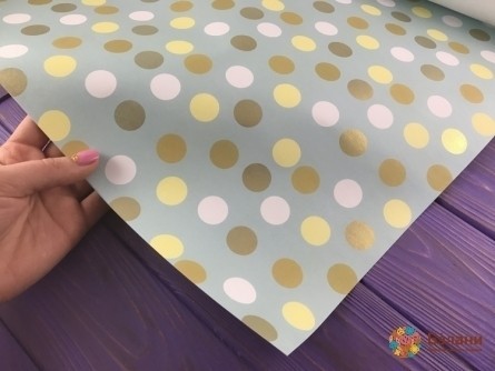 Hârtie De Înfășurare Albastru Polka Dot (50/70 Cm)