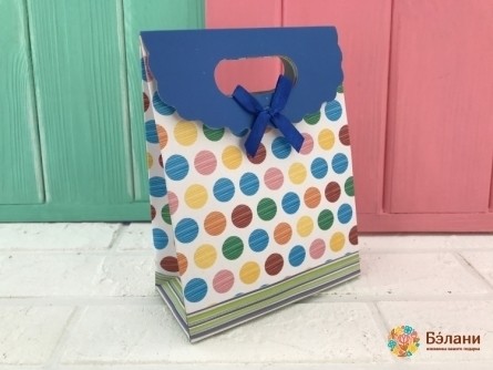 Geantă Velcro "polka Dots" Albastru S