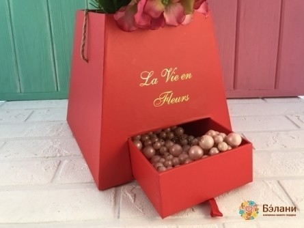 Cutie De Flori Cu Sertar "trapeze" Roșu