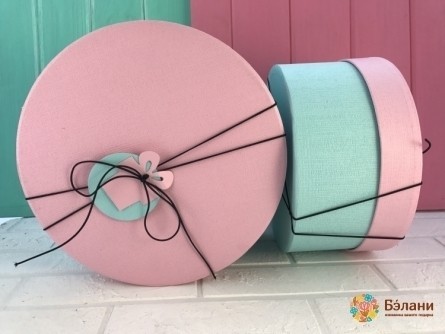 Cutie Rotundă Pe O Bandă Elastică Roz