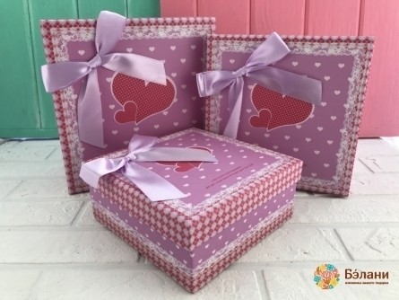 Cutie Cadou Cu Inimi (Trandafir.)