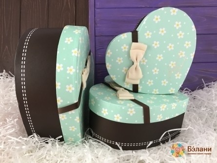 Cutie În Formă De Inimă "mint Lollipop" 2 Buc