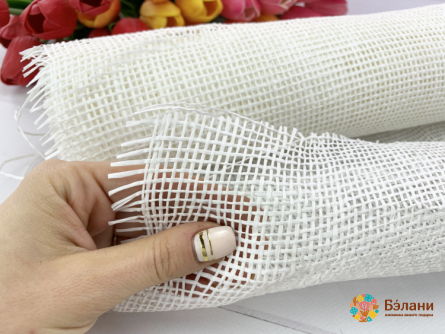 Grid Floral "împletitură" Alb