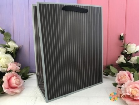 Geantă Cadou „Fâșie Elegantă” Negru M