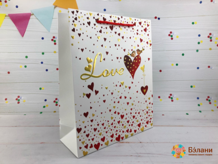 Geantă Cadou „Dragoste” Alb M