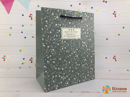 Geantă Cadou „Flori De Primăvară” Gri S