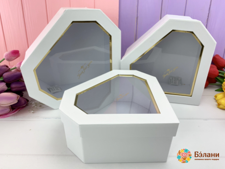 Cutie În Formă De Inimă „Rubin” Alb