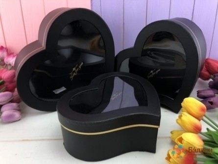 Cutie În Formă De Inimă „Picătură” Neagră