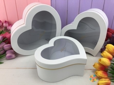 Cutie În Formă De Inimă „Picătură” Albă