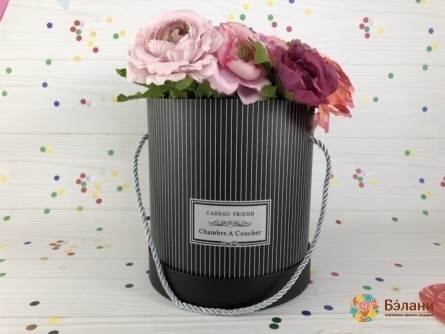 Cutie Cu Flori Rotunde "coucher" Negru