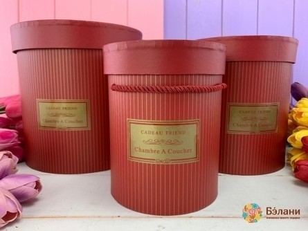 Cutie Cu Flori Rotunde "coucher" Roșu