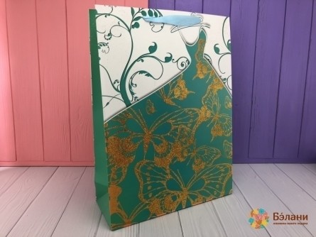 Geantă Cadou "rochie Fluture" Emerald L