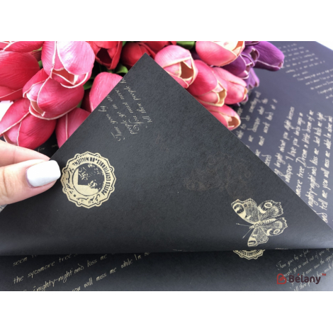 Floare De Hârtie "scrisoare" Negru