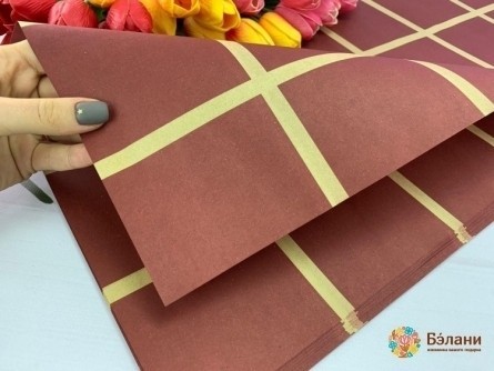 Hârtie Cu Flori „Pătrate” Visiniu