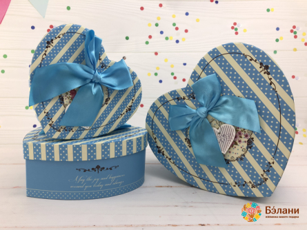 Cutie Cu Formă De Inimă Albastru Polka Dot