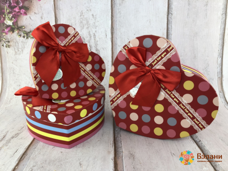 Cutie În Formă De Inimă "bule" Roșu