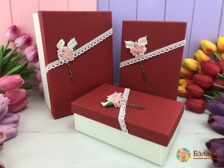 Cutie Cadou „Cu Floare” Roșu