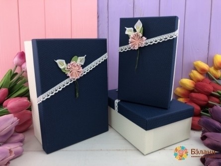 Cutie Cadou „Cu Floare” Albastru