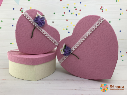 Cutie În Formă De Inimă „Cu Floare” Roz