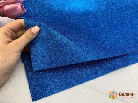 Foamiran Cu Sclipici Albastre
