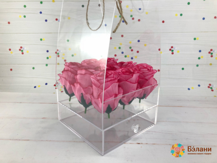 Cutie De Brat Din Plexiglas Transparent Cu Sertar 18X18X40