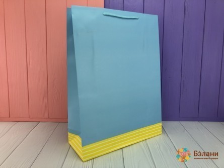 Geantă Cadou „Culoare Și Linie” Albastru L