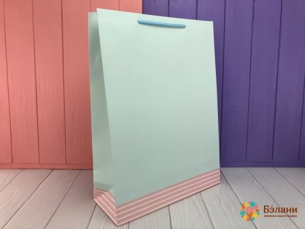 Geantă Cadou „Culoare Și Linie” Albastru L