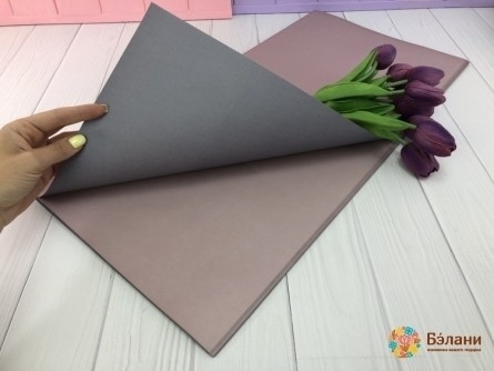 Hârtie Pentru Flori „Cu Două Fețe” Cenușiu-Cenușiu