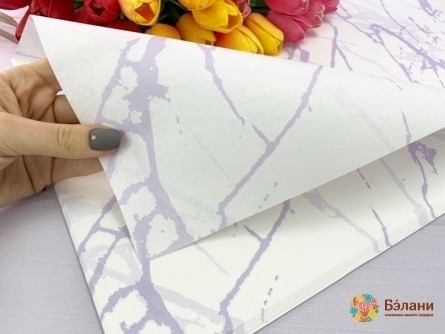 Hârtie Pentru Flori "marmura" Alb-Lila