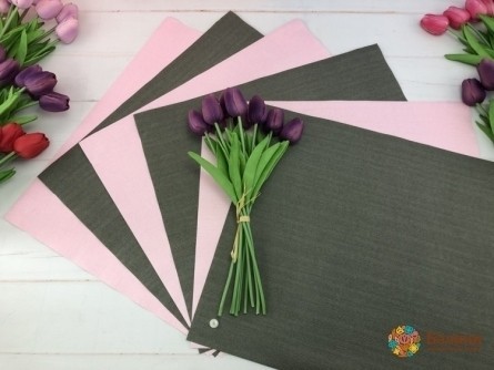 Hârtie Florală „Fan” Roz-Gri