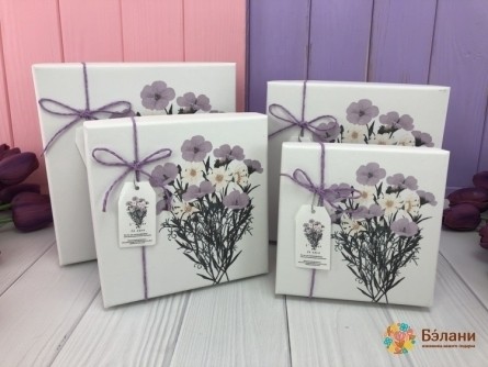 Cutie Cadou Alb "buchet"