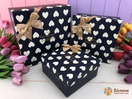 Cutie Cadou Albastră "inimi"