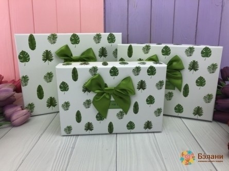 Cutie De Cadouri Albă "foliage"