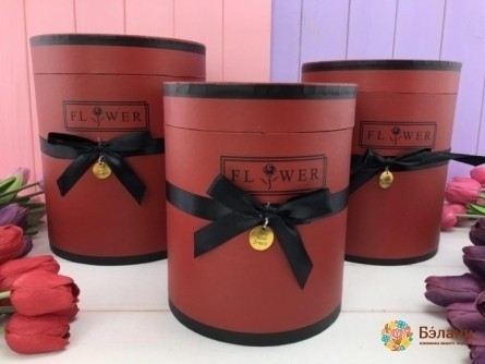 Cutie Rotundă „Floare” Roșie