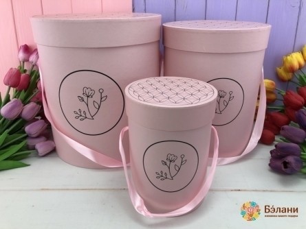 Cutie Rotundă De Flori "floare" Roz