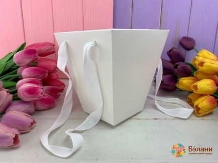 Cutie Pliantă Floristică "trapezi S" Alb