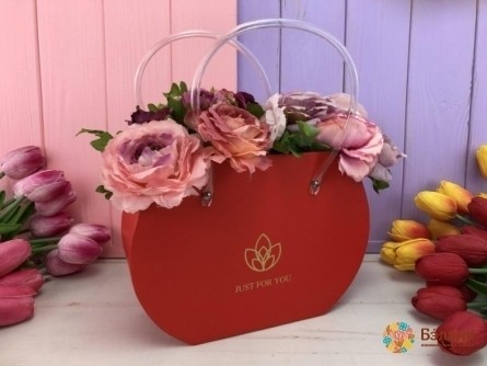 Cutie Cu Flori „Mânere Din Silicon” Roșu