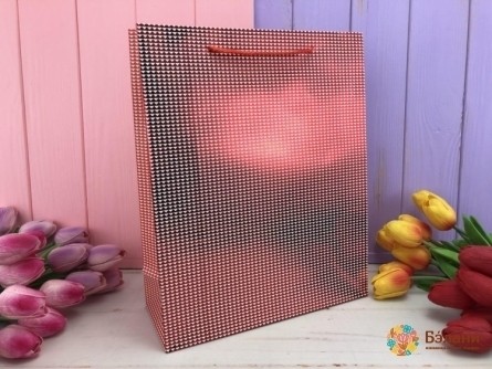 Geantă Cadou „Metalic” M Roșu