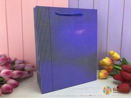 Geantă Cadou „Metalic” L Albastru